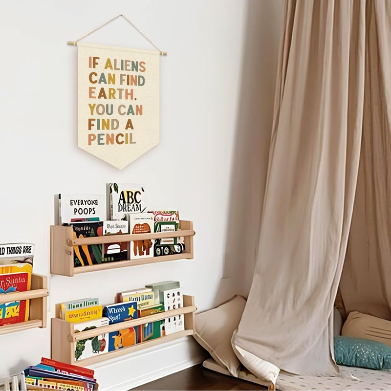 ETVISO Funny Classroom Banner - Meme Lingo 'If Aliens Can Find Earth You Can Find A Pencil' - Wall Hanging Pennant Flag for Math Middle School Wall Decor - Image 5